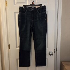 NYDJ sz 10 petite Sherri Slim Straight LIFTxTuck Stretch Denim dark Jeans NWT‎